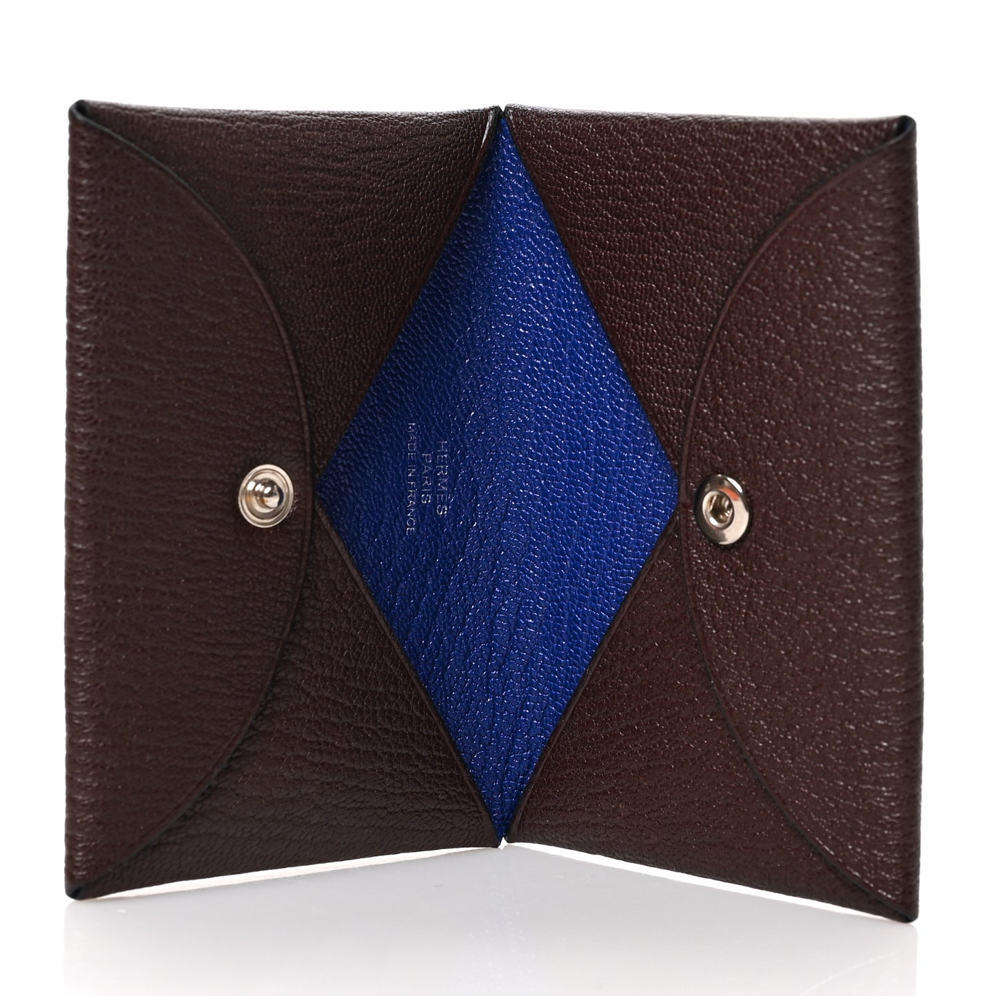 Chevre Mysore Verso Calvi Card Case Rouge Sellier Bleu Electrique
