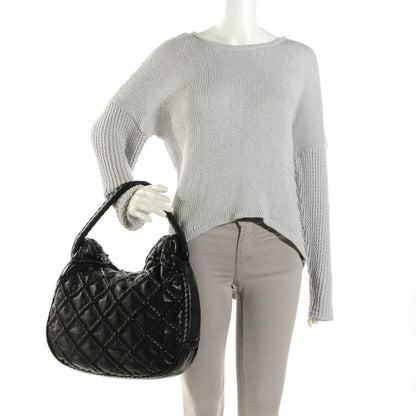 Chanel Lambskin Quilted Hidden Chain Hobo Black 2 of 7