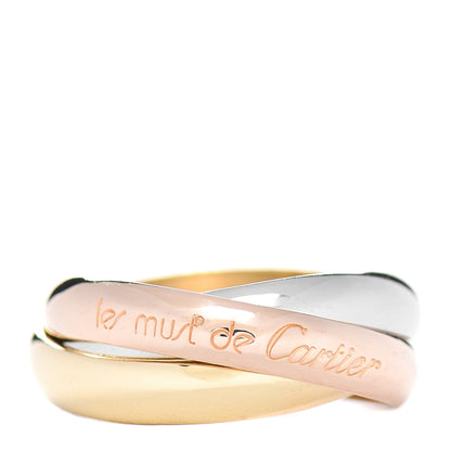 Cartier 18K Pink Yellow White Gold Classic Les Must De Cartier Trinity Ring 52 6 1 of 4