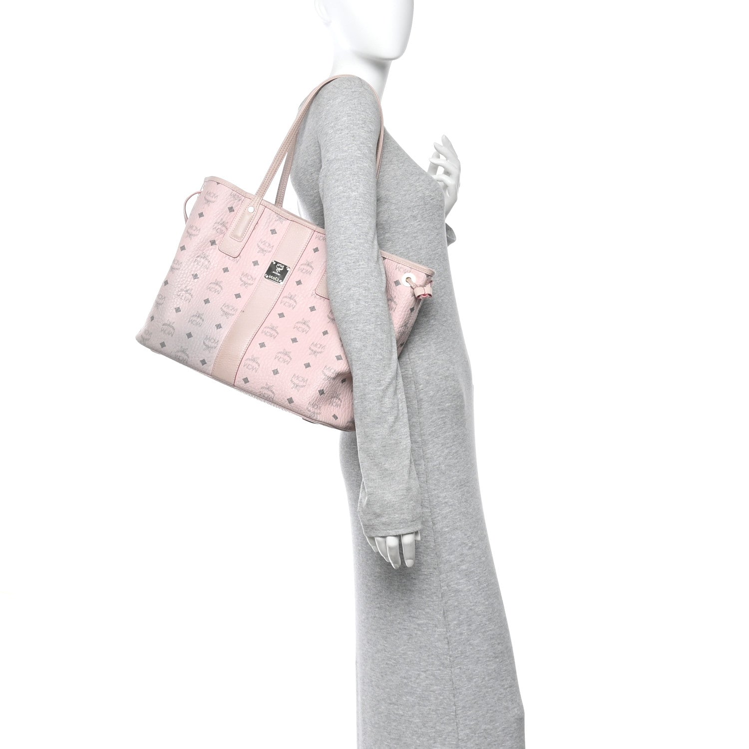 MCM Visetos Medium Liz Reversible Shopper Tote Powder Pink 2 of 10