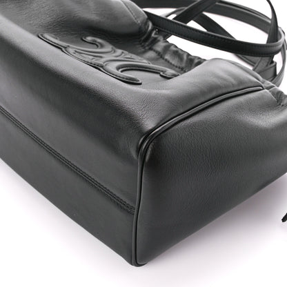 Celine Smooth Calfskin Cuir Small Triomphe Cabas Drawstring Black 10 of 10