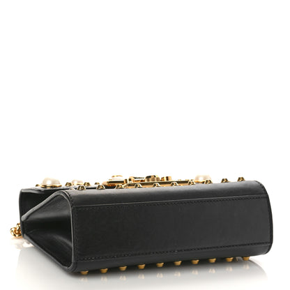 Gucci Calfskin Studded Small Padlock Shoulder Bag Black 4 of 14