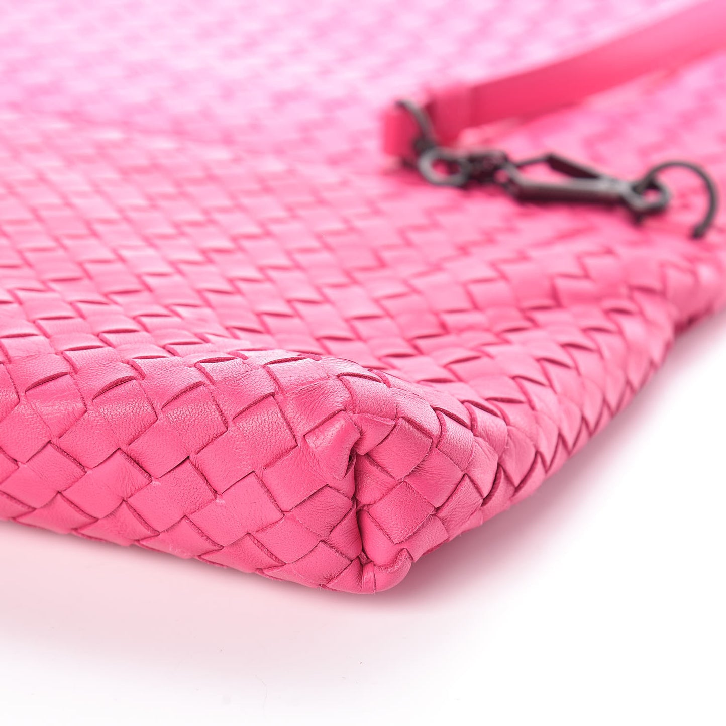 Nappa Intrecciato Fold Over Tote Rosa Shock