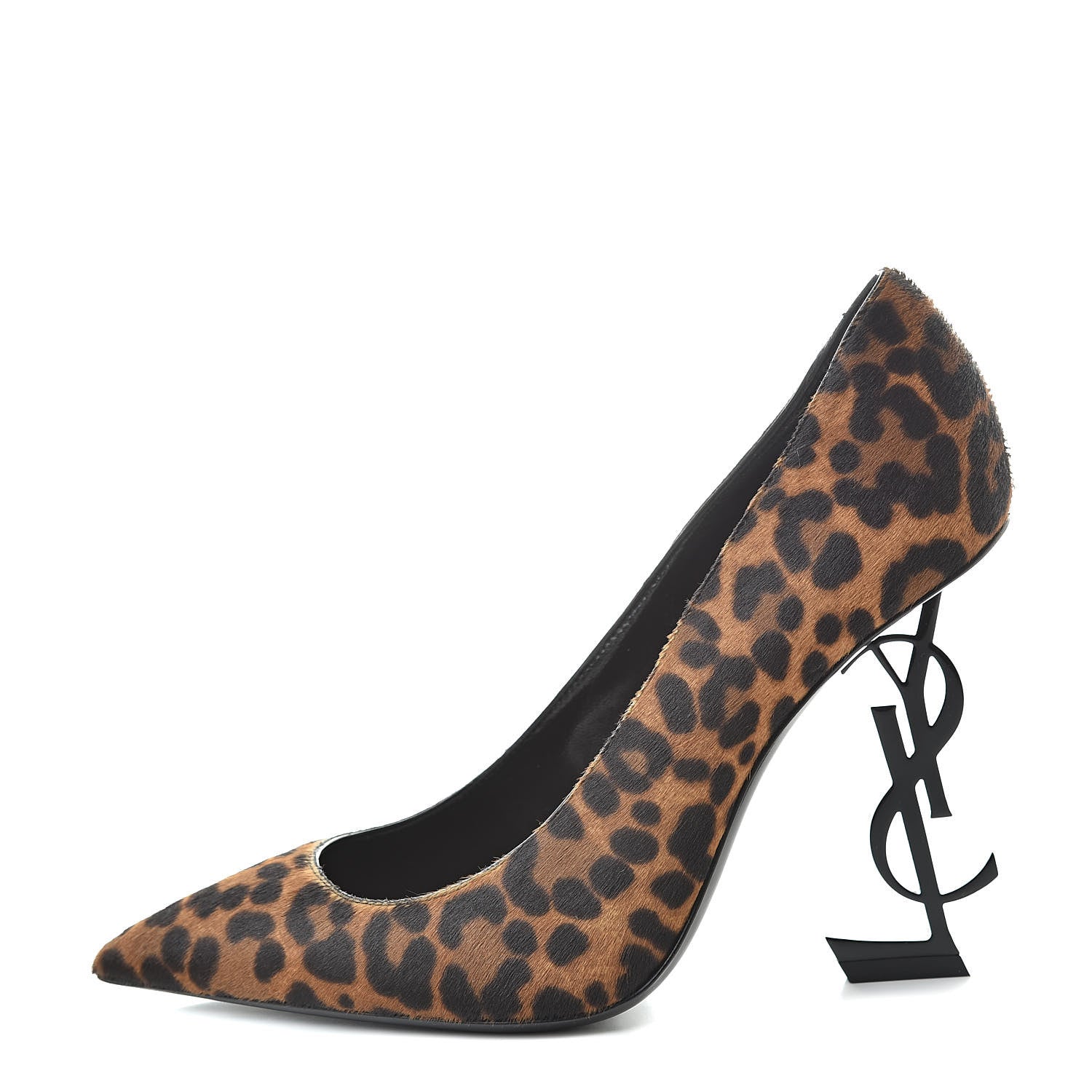 Saint Laurent Calf Hair Leopard Print Opyum 110 Pumps 37.5 Brown 1 of 8