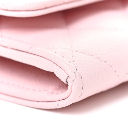 Chanel Caviar Quilted Crystal CC Large Gusset Flap Wallet Pink 8 of 11