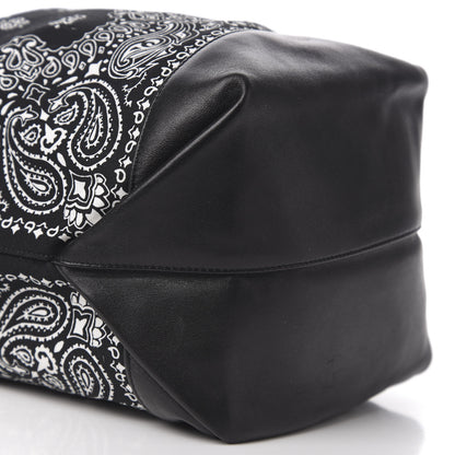 Saint Laurent Canvas Calfskin Bandana Teddy Drawstring Bag Black 7 of 9