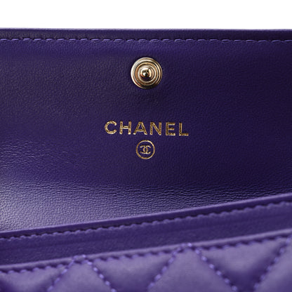 Chanel Lambskin Quilted Boy Flap Card Holder Purple 6 of 8