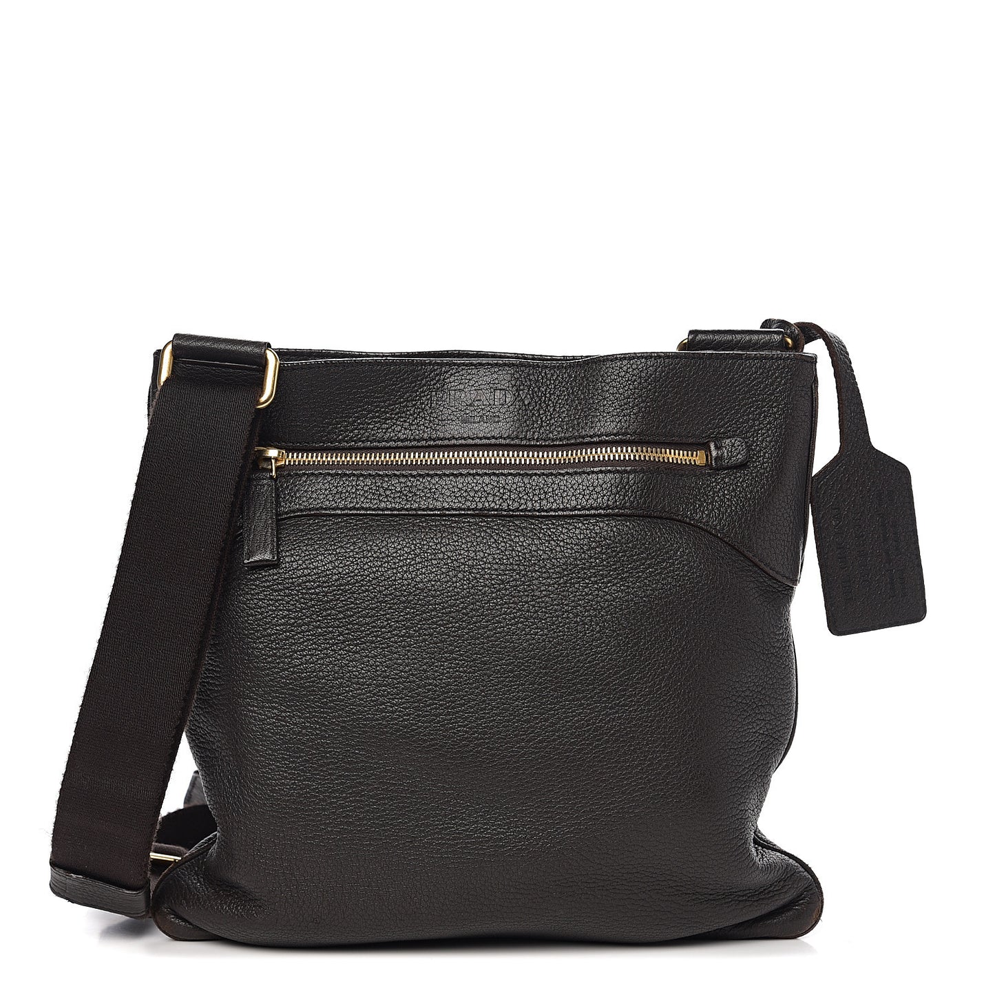 Cervo Deerskin Flat Messenger Bag Ebano