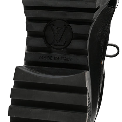 Louis Vuitton Suede Calfskin Mesh Logo Laureate Platform Desert Boots 37 Black 8 of 9