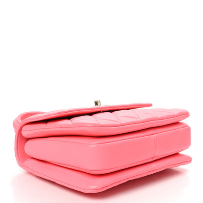 Chanel Lambskin Lacquered Quilted Mini Trendy CC Dual Handle Flap Bag Coral Pink 4 of 11