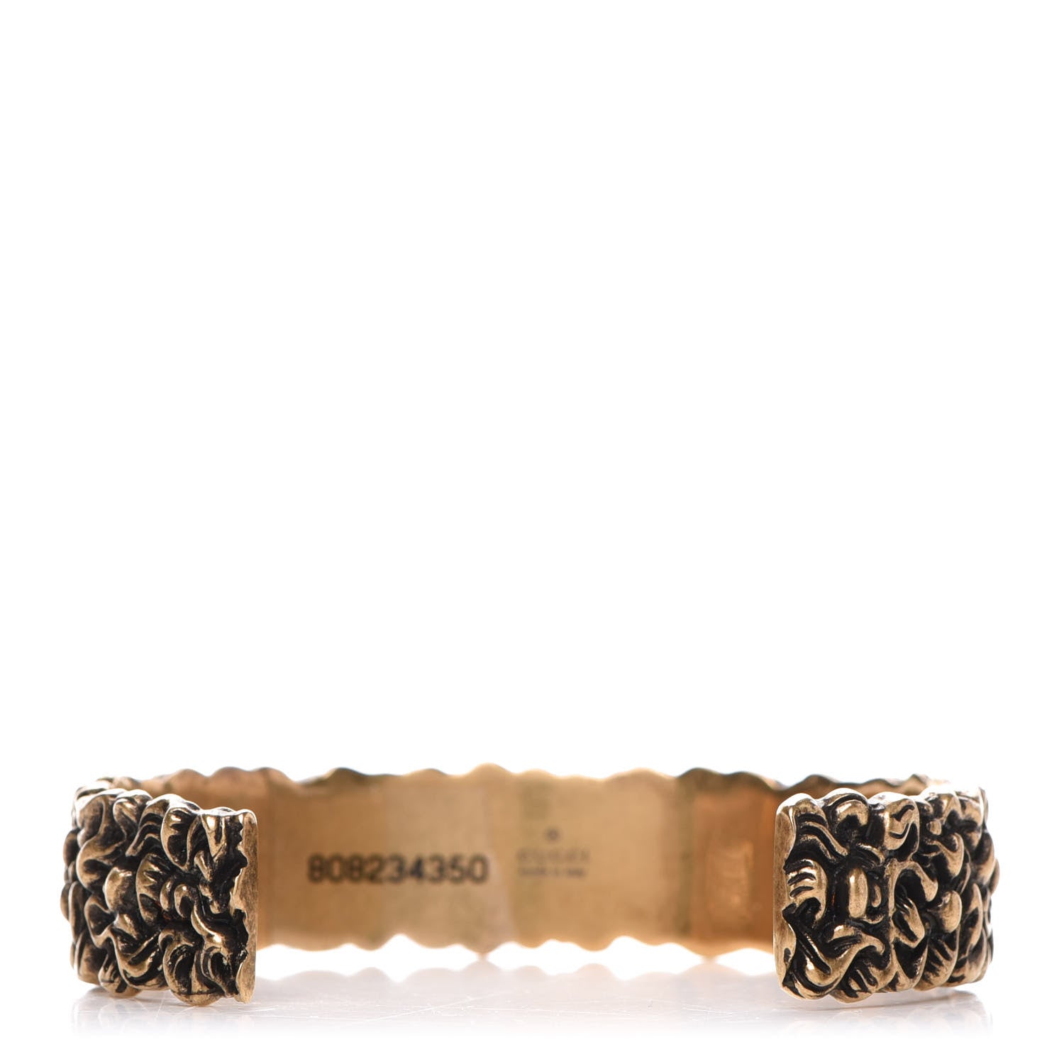 Gucci Metal Lion Mane Cuff Bracelet Aged Gold 3 of 7