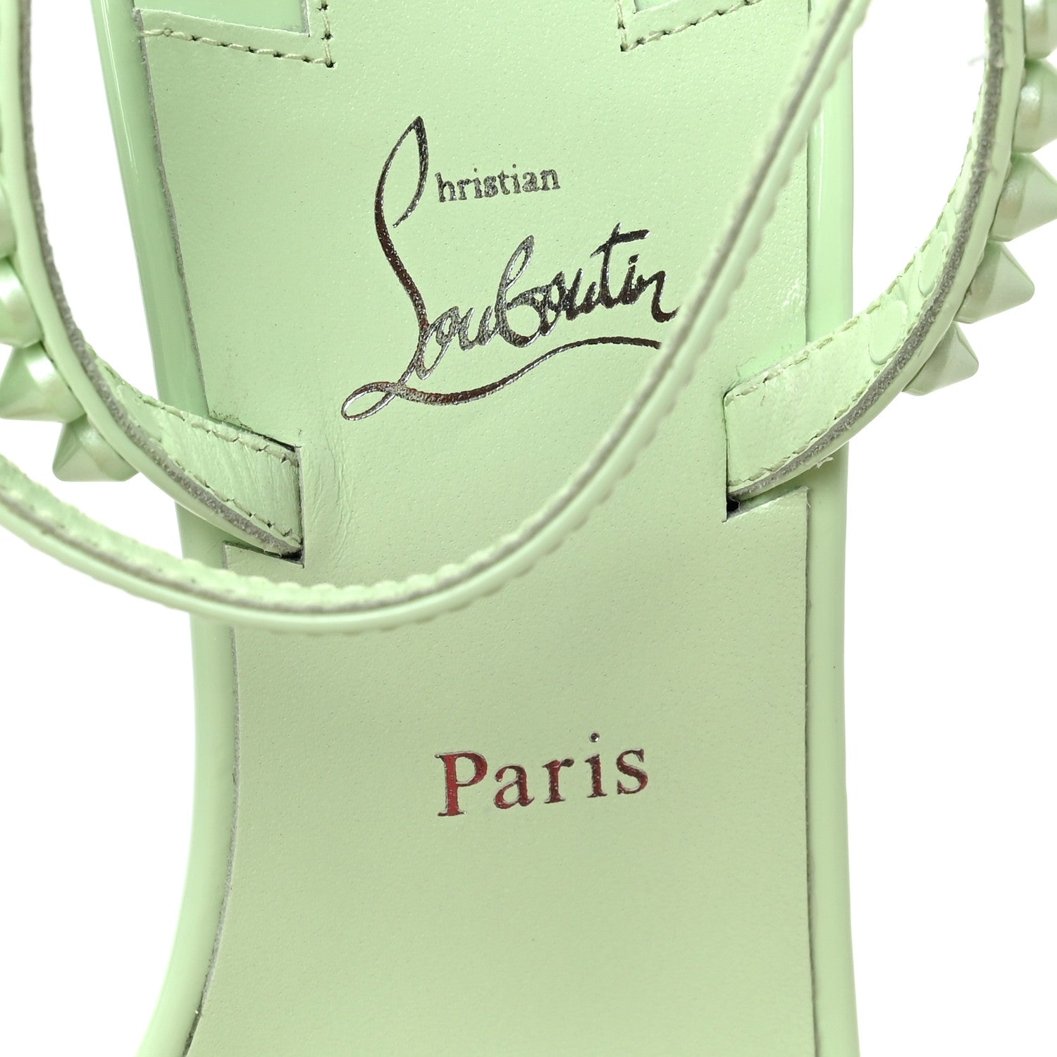 Christian Louboutin Patent Calfskin So Me Spike 85 Wedge Sandals 39 Studio Green 7 of 8