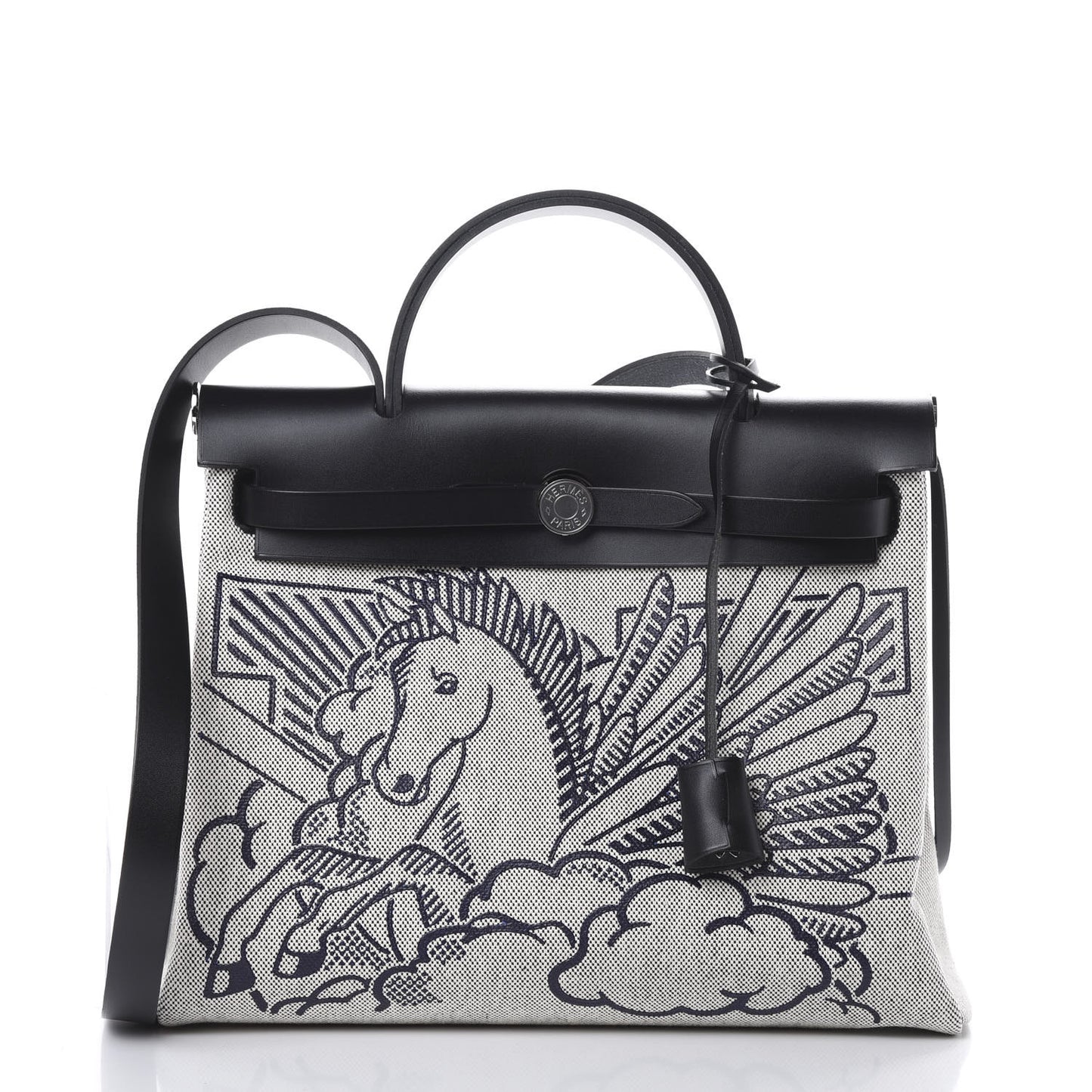 Vache Hunter Toile H Pegase Pop Herbag Zip Retourne 31 PM Bleu Indigo Ecru Black