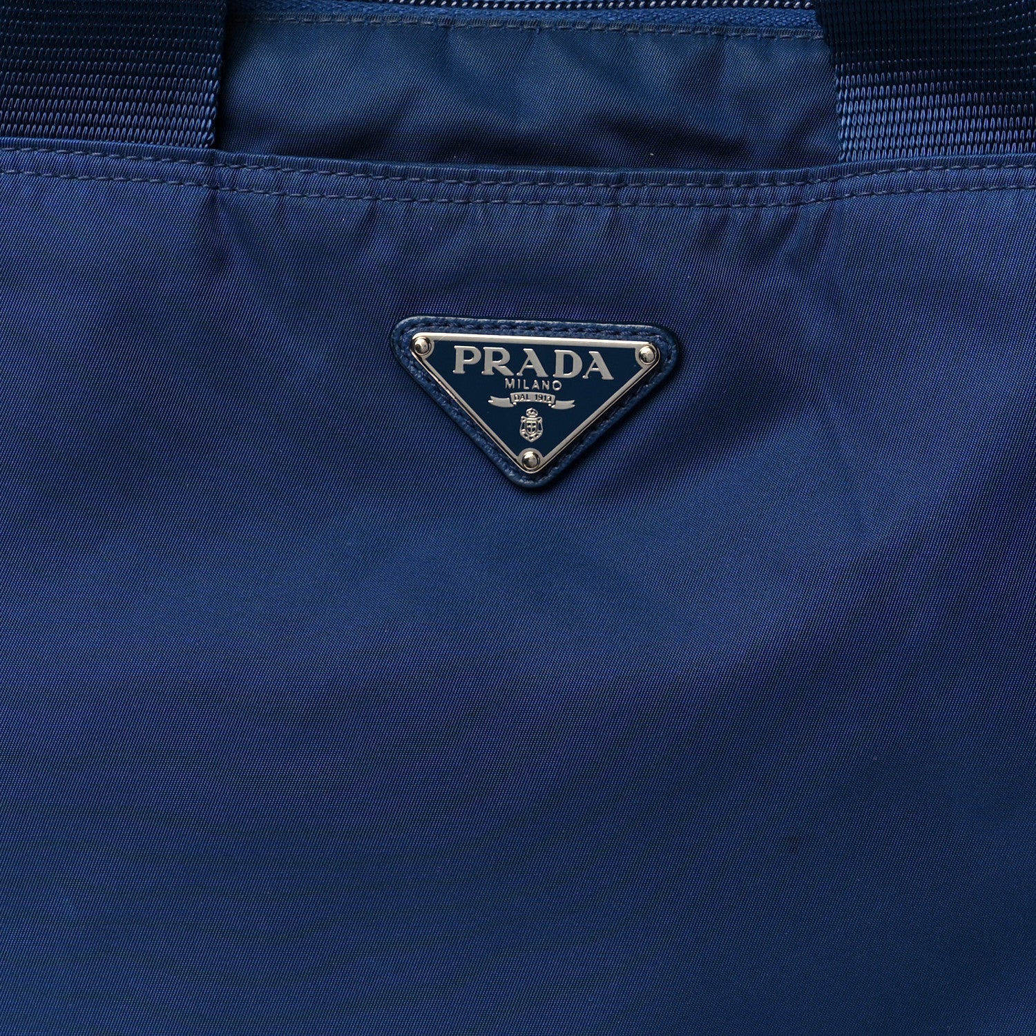 Prada Tessuto Nylon Saffiano Tote Cobalto 9 of 12