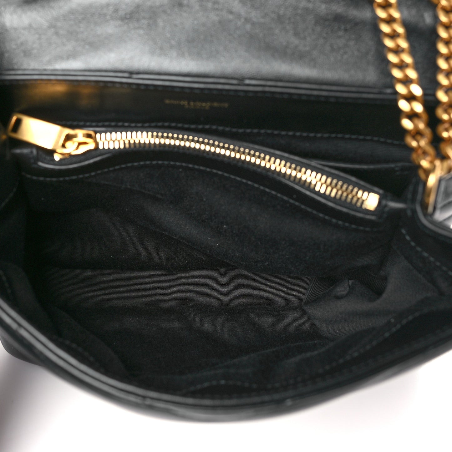 Calfskin Y Quilted Monogram Small Loulou Chain Satchel Black