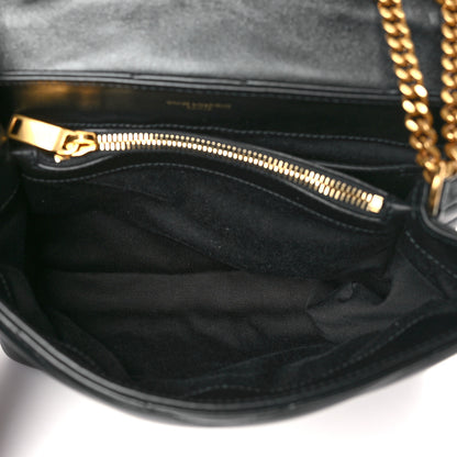 Saint Laurent Calfskin Y Quilted Monogram Small Loulou Chain Satchel Black 5 of 11
