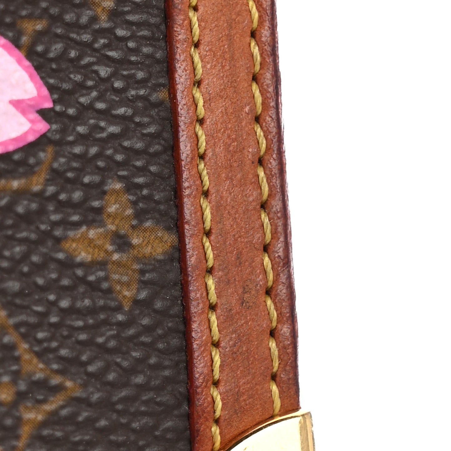 Monogram Cherry Blossom Key Pouch Brown