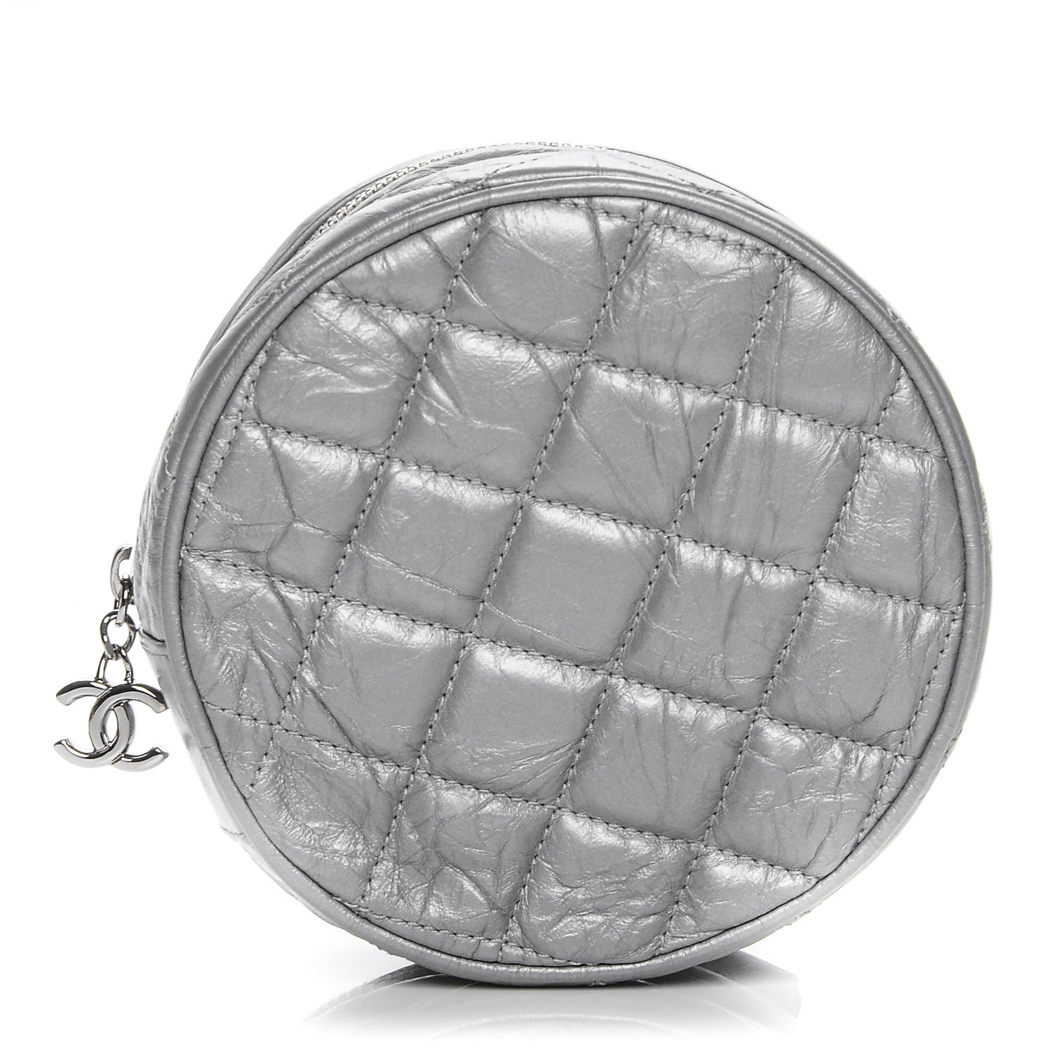 Chanel Metallic Aged Calfskin Quilted Belt Waist Bag Silver 1 of 10