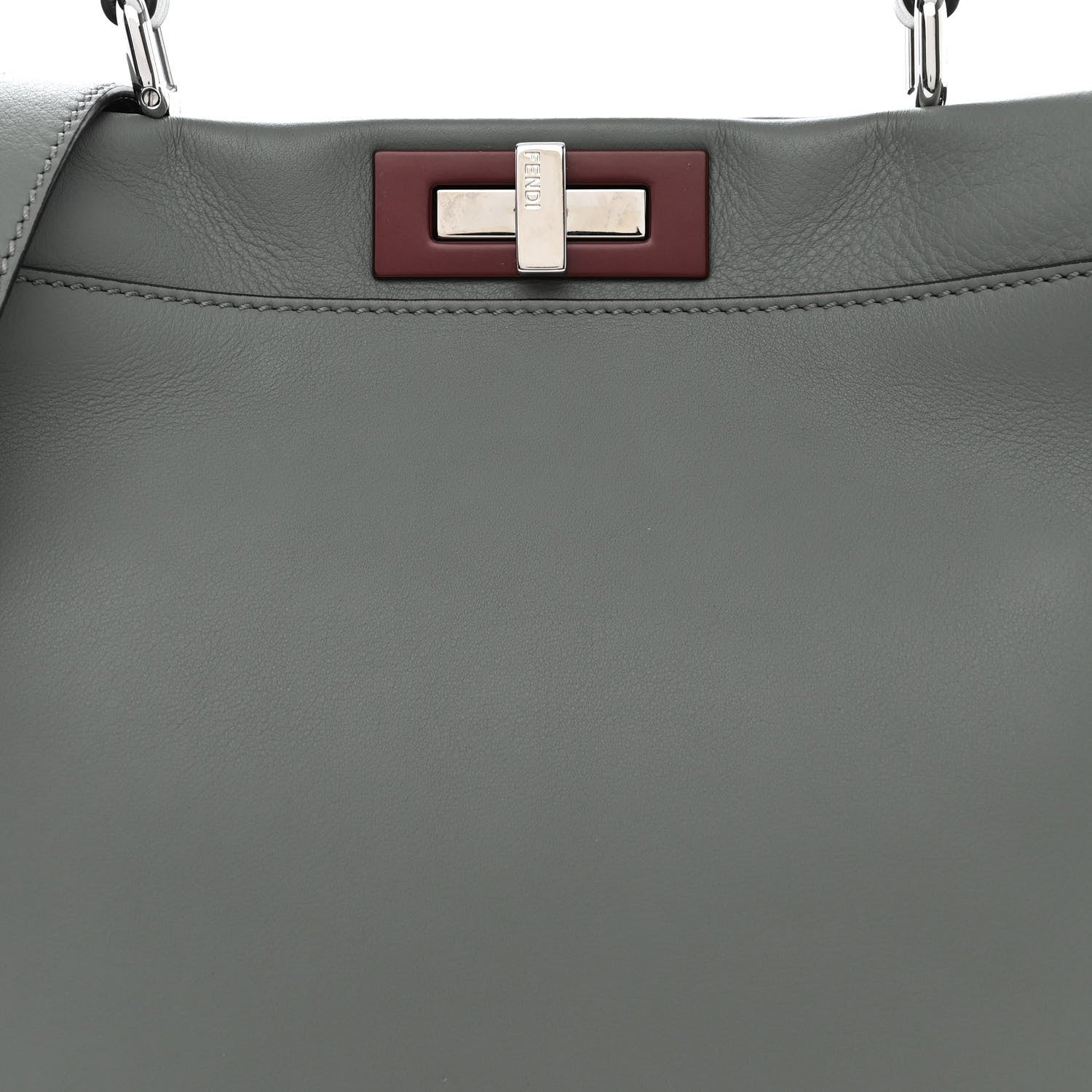 Fendi Vitello Seta Shiny Nappa Medium Peekaboo Iconic Satchel Alga Rosa Doll 9 of 14