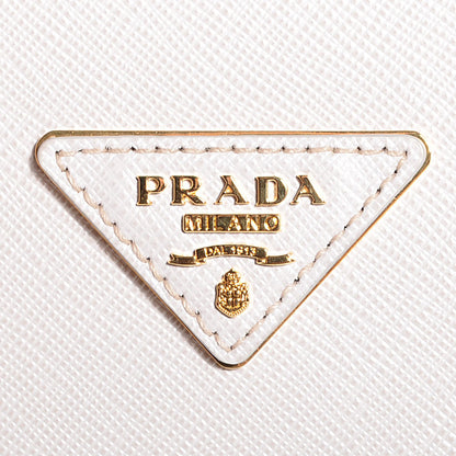 Prada Saffiano Lux Bowler Talco White 6 of 9