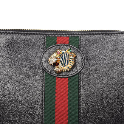 Gucci Calfskin Web Rajah Clutch Black 10 of 10