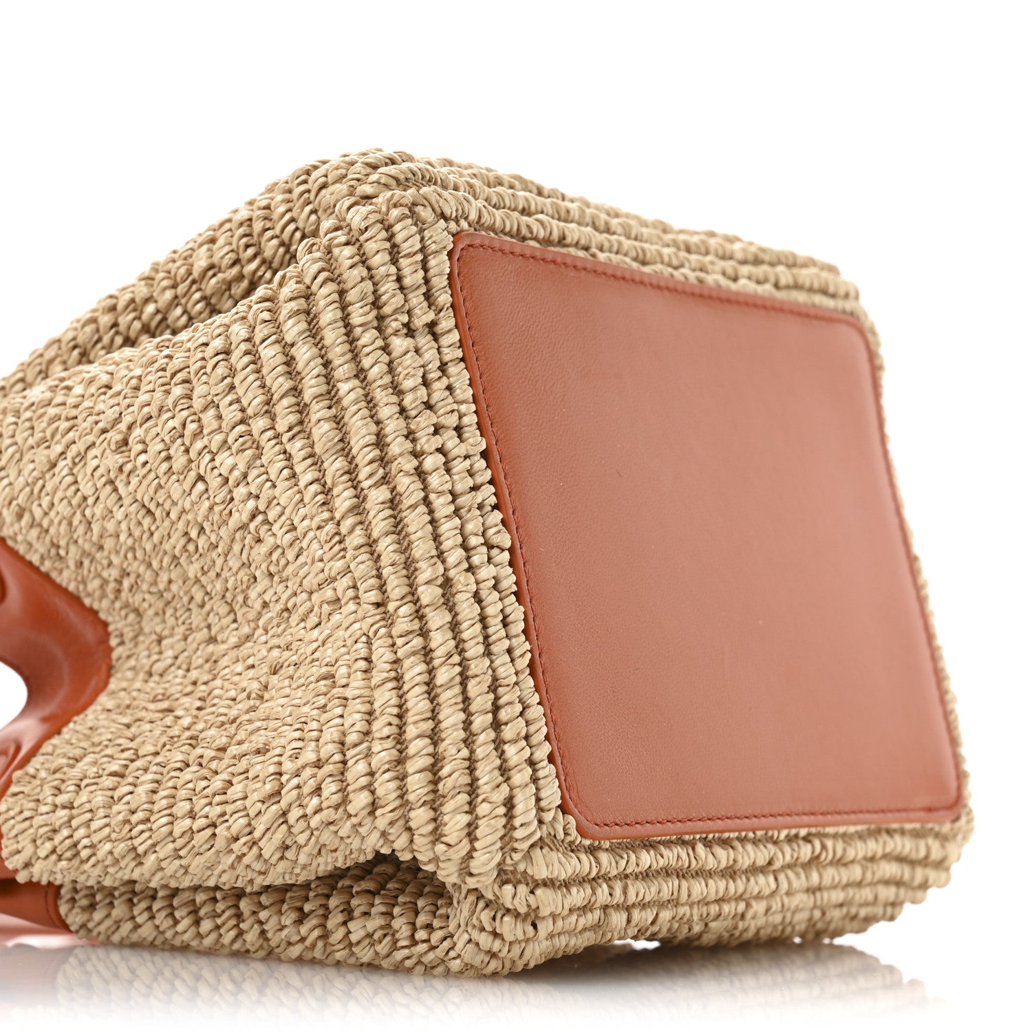 Bottega Veneta Raffia Nappa Small Parachute Shoulder Bag Natural Burned Orange 7 of 9