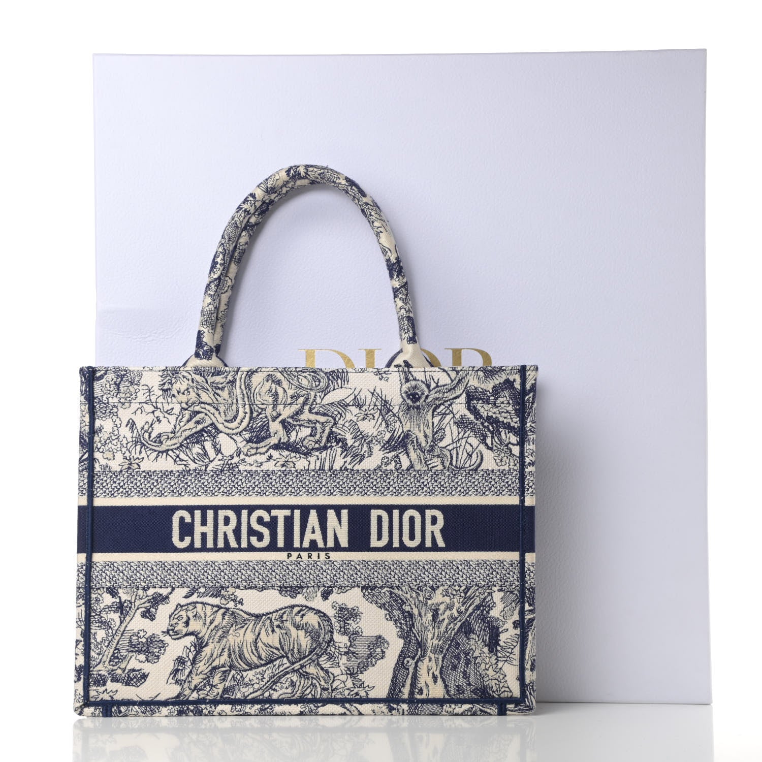 Christian Dior Canvas Embroidered Medium Dioriviera Toile De Jouy Book Tote Blue 11 of 11