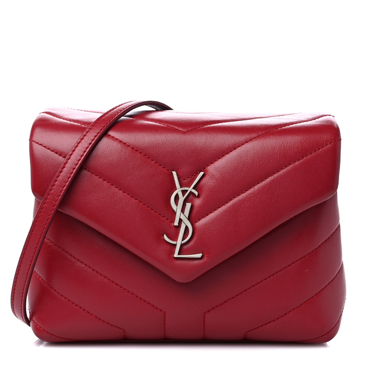 Calfskin Y Quilted Monogram Toy Loulou Crossbody Bag Rouge