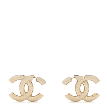 Chanel Metal Large CC Earrings Light Gold 1 of 4