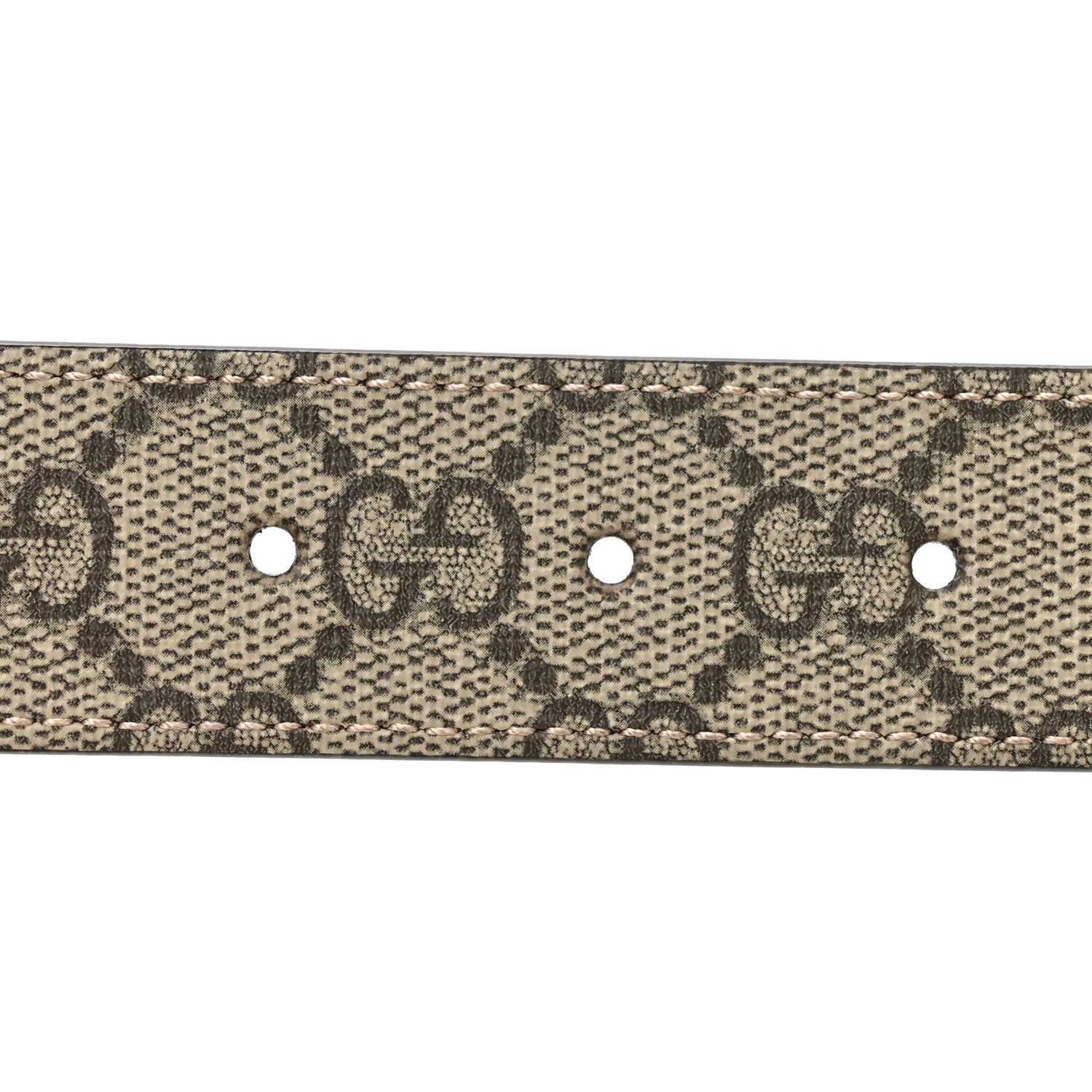 Gucci GG Supreme Monogram Plutone Calfskin Double G Reversible 30mm Belt 85 34 Beige Ebony Brown 3 of 6