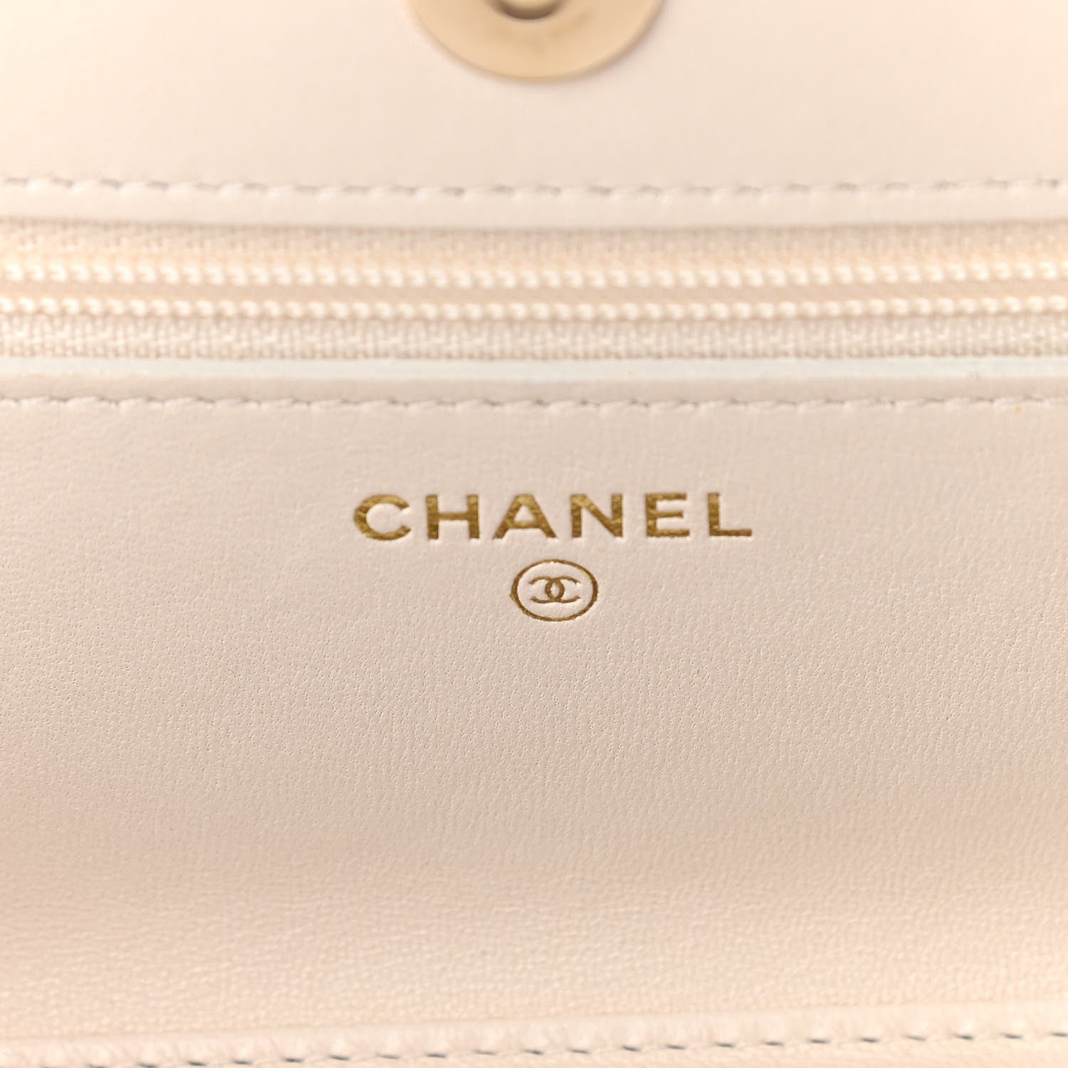 Chanel Goatskin Quilted French New Wave Chain CC Wallet On Chain WOC Ivory 5 of 10