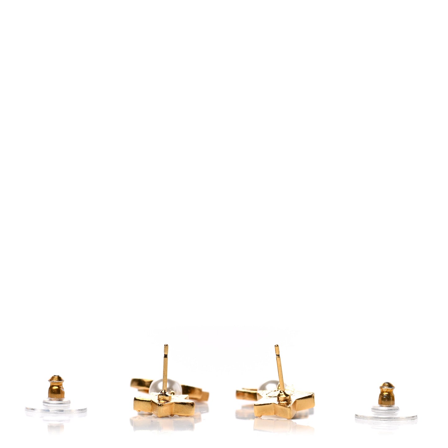 Crystal Pearl CC Star Drop Earrings Gold