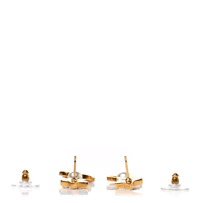 Chanel Crystal Pearl CC Star Drop Earrings Gold 3 of 5