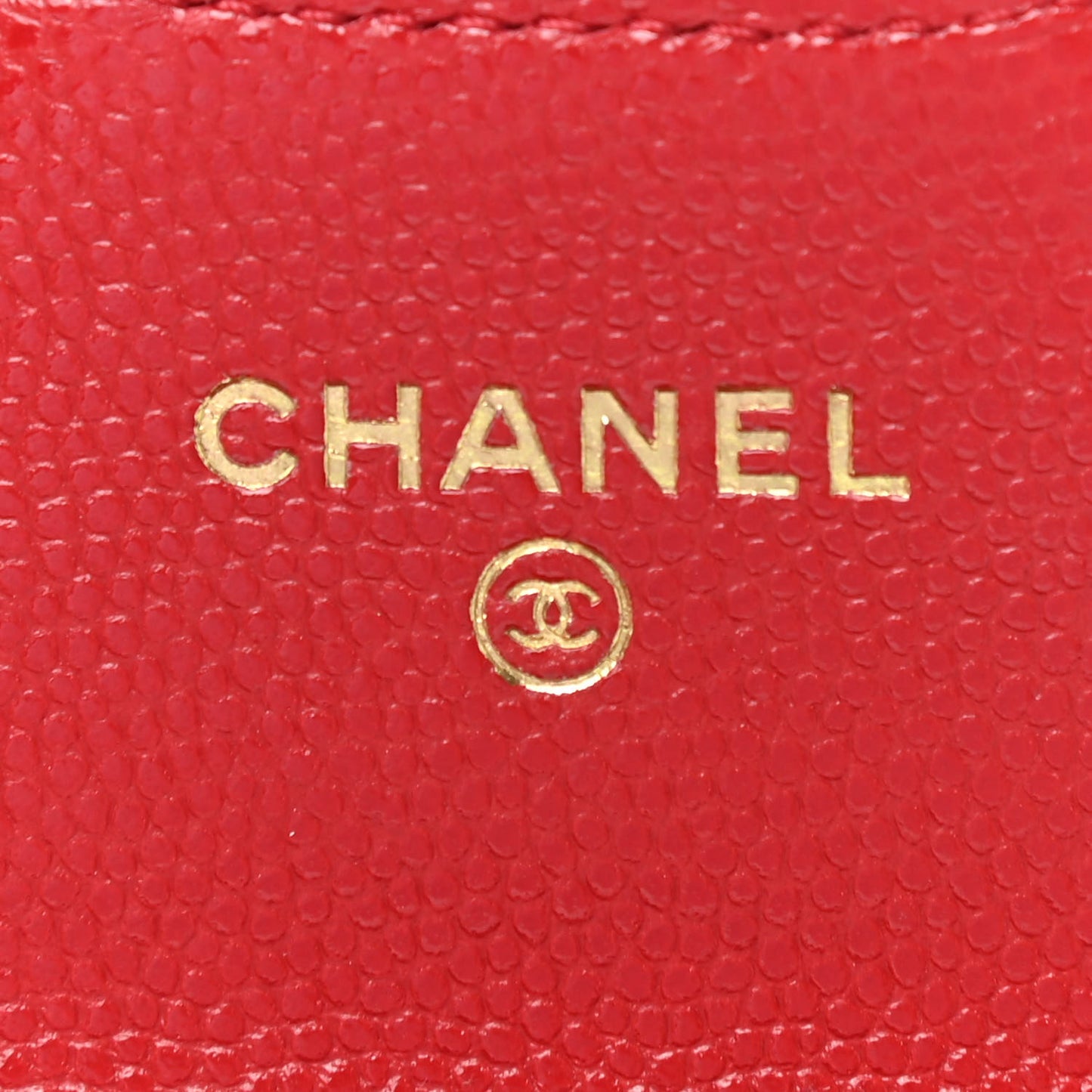 Caviar Quilted Flap Card Holder Wallet Red