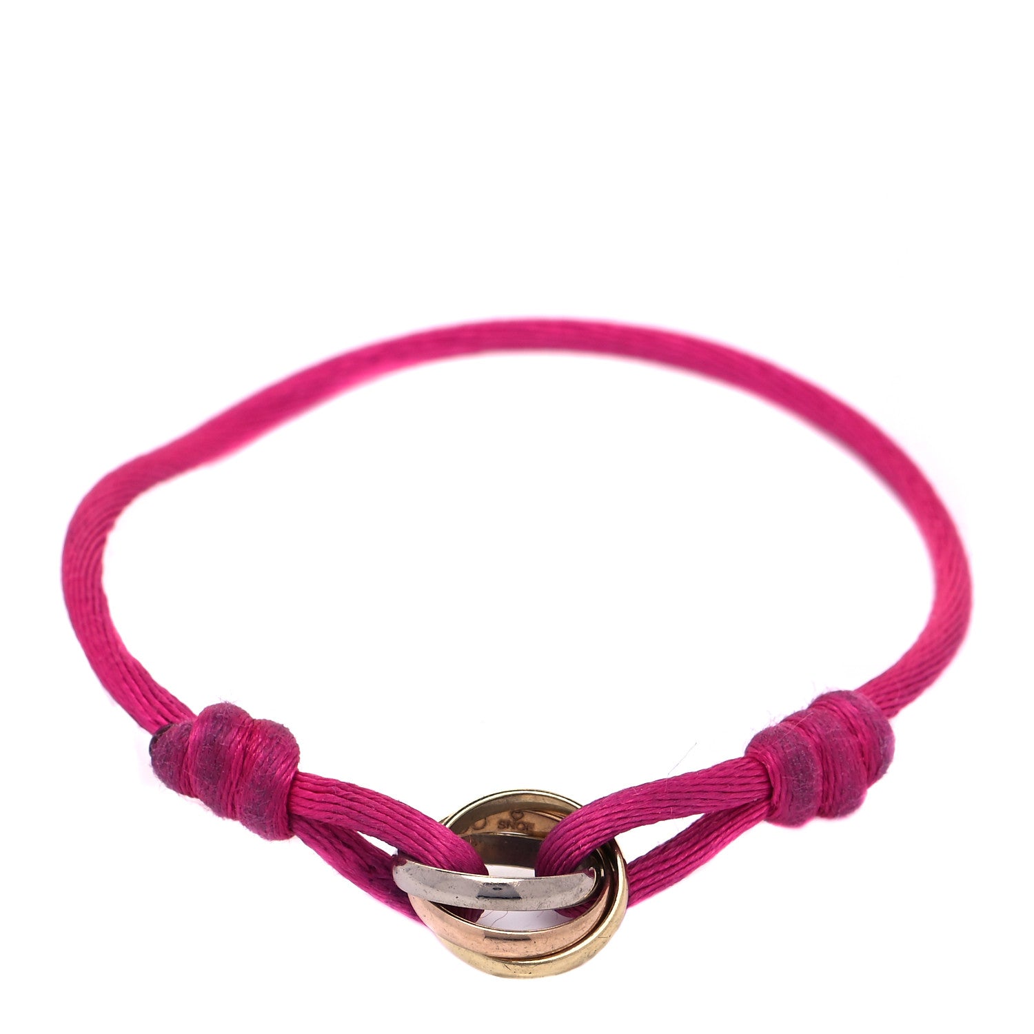 Cartier 18K Pink Yellow White Gold Trinity Adjustable Cord Bracelet Pink 1 of 12