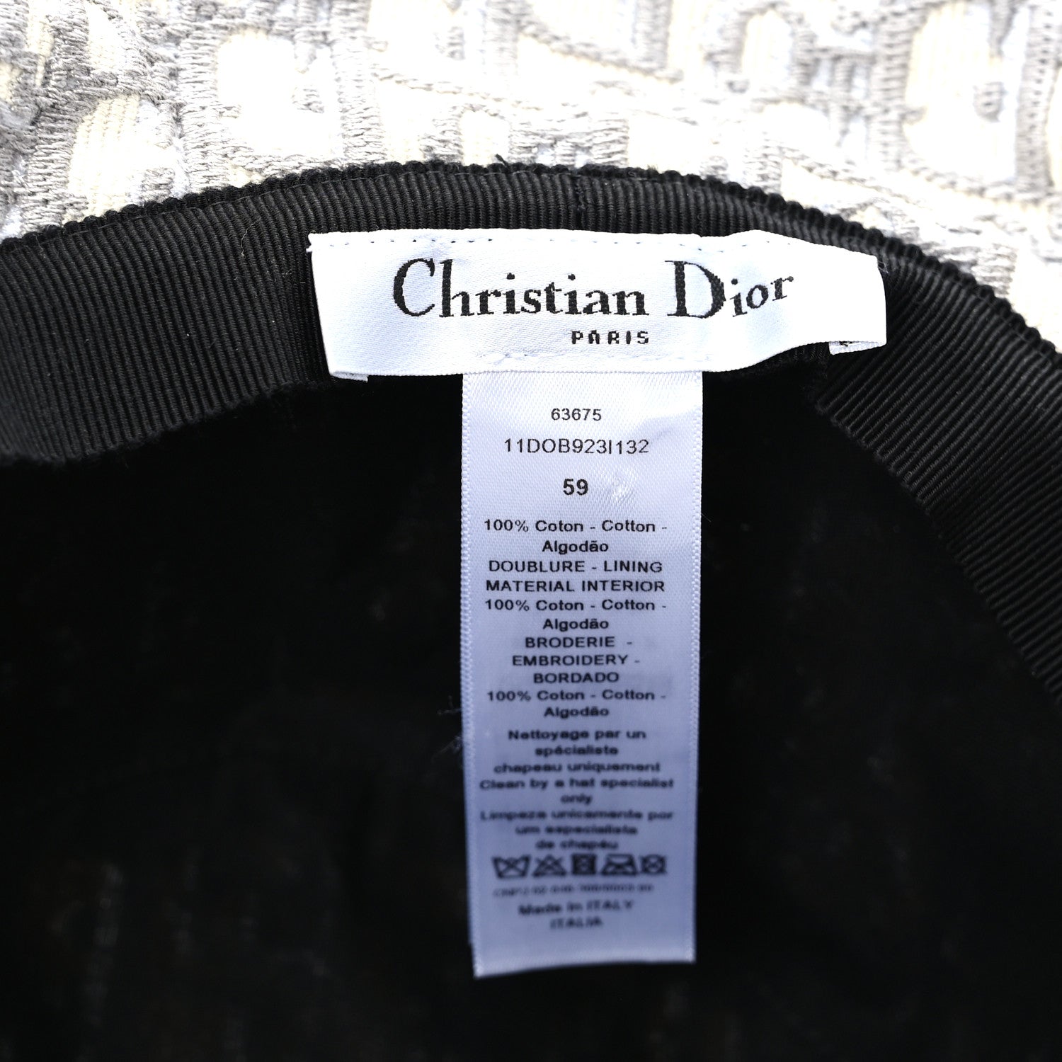 Christian Dior Oblique Bucket Hat 59 Grey 7 of 7