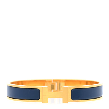 Hermes Matte Enamel Narrow Clic Clac HH Bracelet T6 Bleu Biarritz 1 of 4