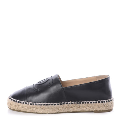 Chanel Lambskin CC Espadrilles 38 Black 1 of 7