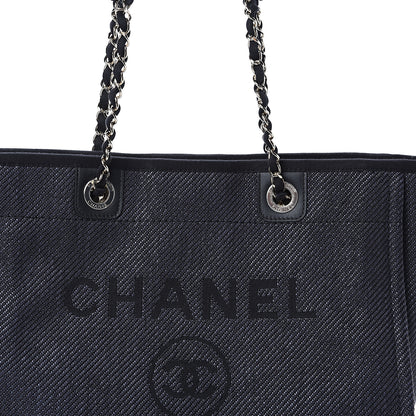 Chanel Canvas Small Deauville Tote Black 7 of 9