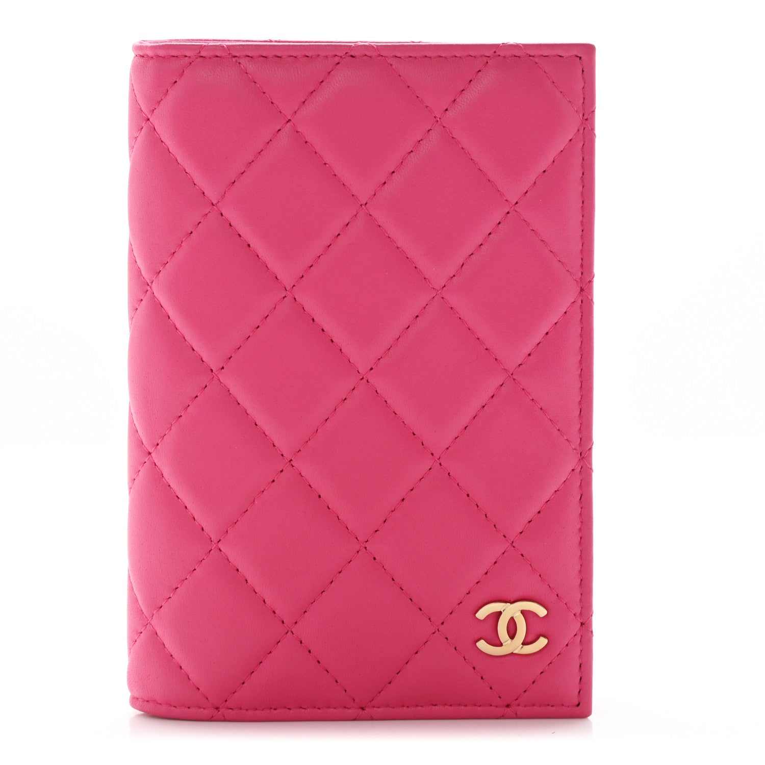 Chanel Lambskin Quilted Passport Holder Pink 1 of 7