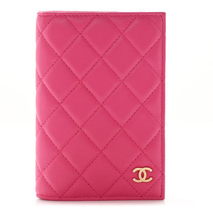 Chanel Lambskin Quilted Passport Holder Pink 1 of 7
