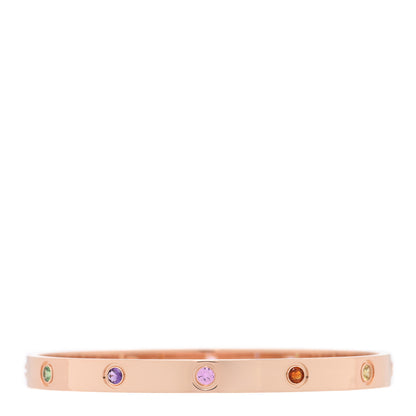 Cartier 18K Pink Gold Sapphire Garnet Amethyst LOVE Bracelet 19 1 of 7