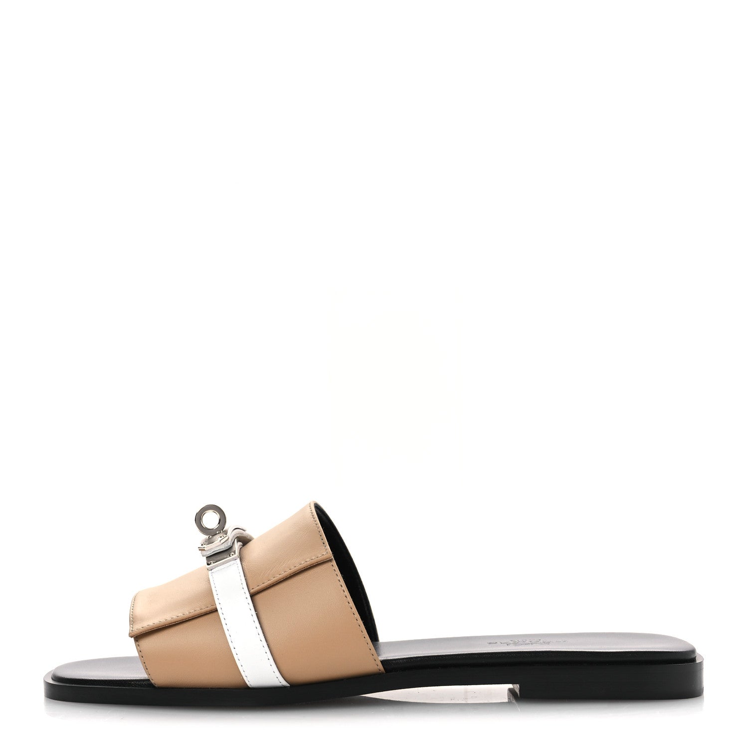Hermes Calfskin Giulia Sandals 38 Beige Albinos White 1 of 12