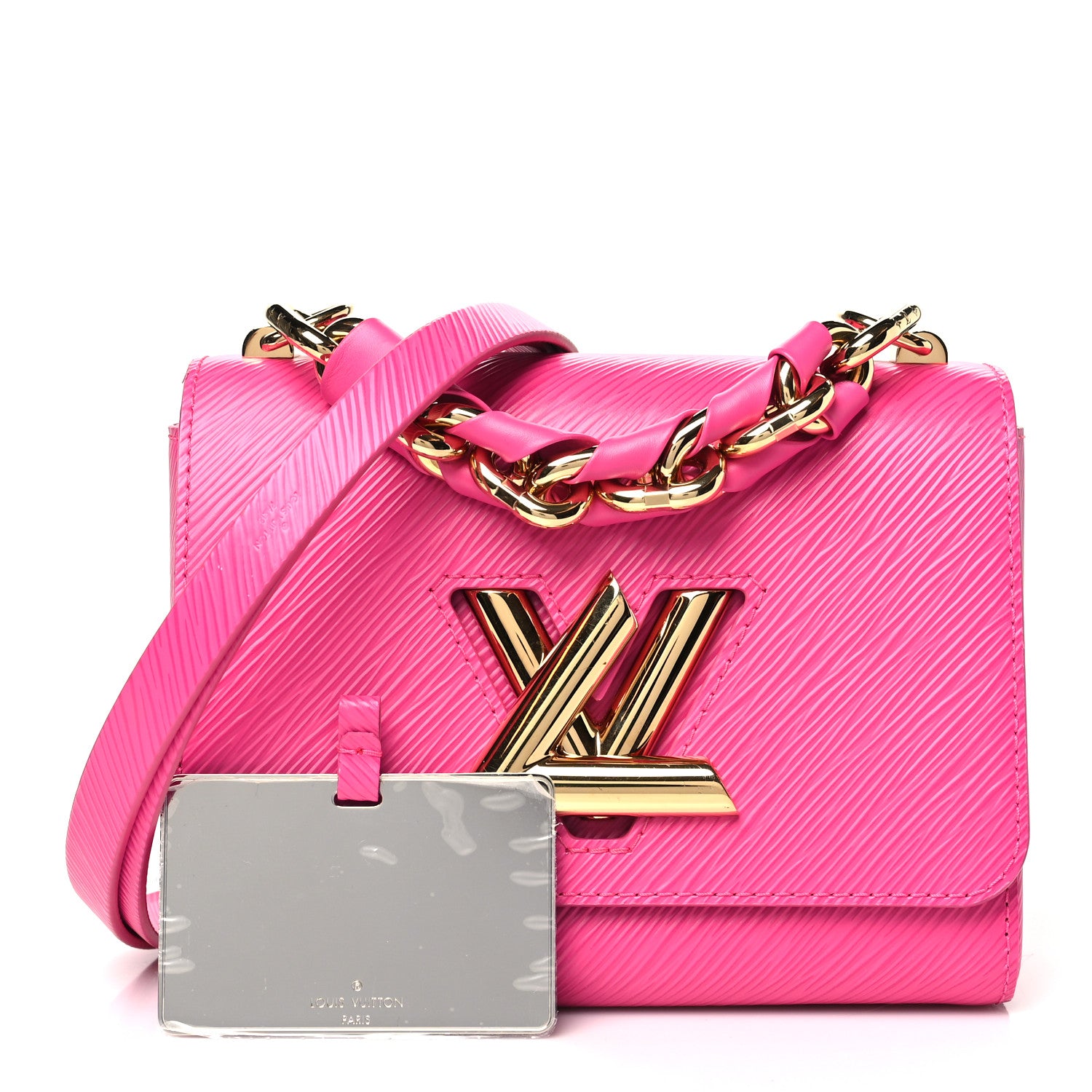 Louis Vuitton Epi Twist Braided Chain Shoulder Bag PM Rose Miami Pink 3 of 10