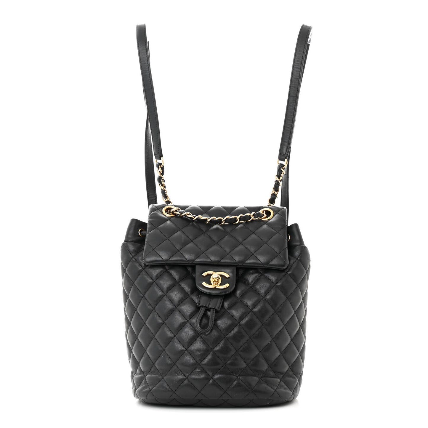 Calfskin Quilted Small Urban Spirit Backpack Black