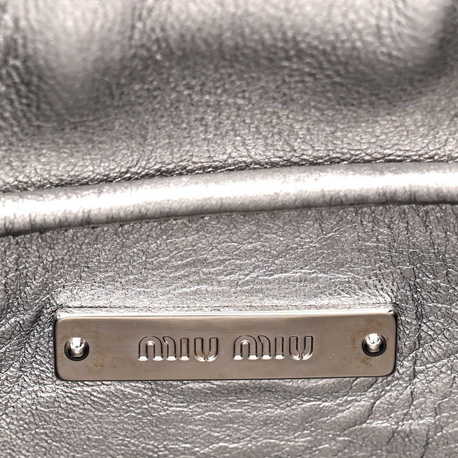 Miu Miu Metallic Nappa Matelasse Crossbody Clutch Silver 6 of 13