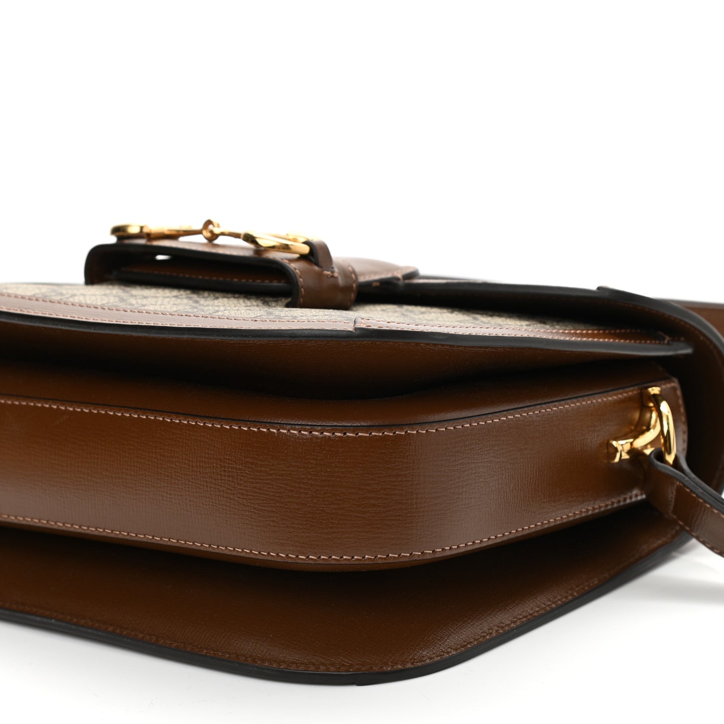 GG Supreme Monogram Horsebit 1955 Shoulder Bag Beige Brown Sugar