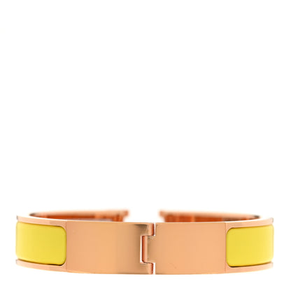 Hermes Enamel Narrow Clic Clac H Bracelet PM Jaune Tennis 3 of 4