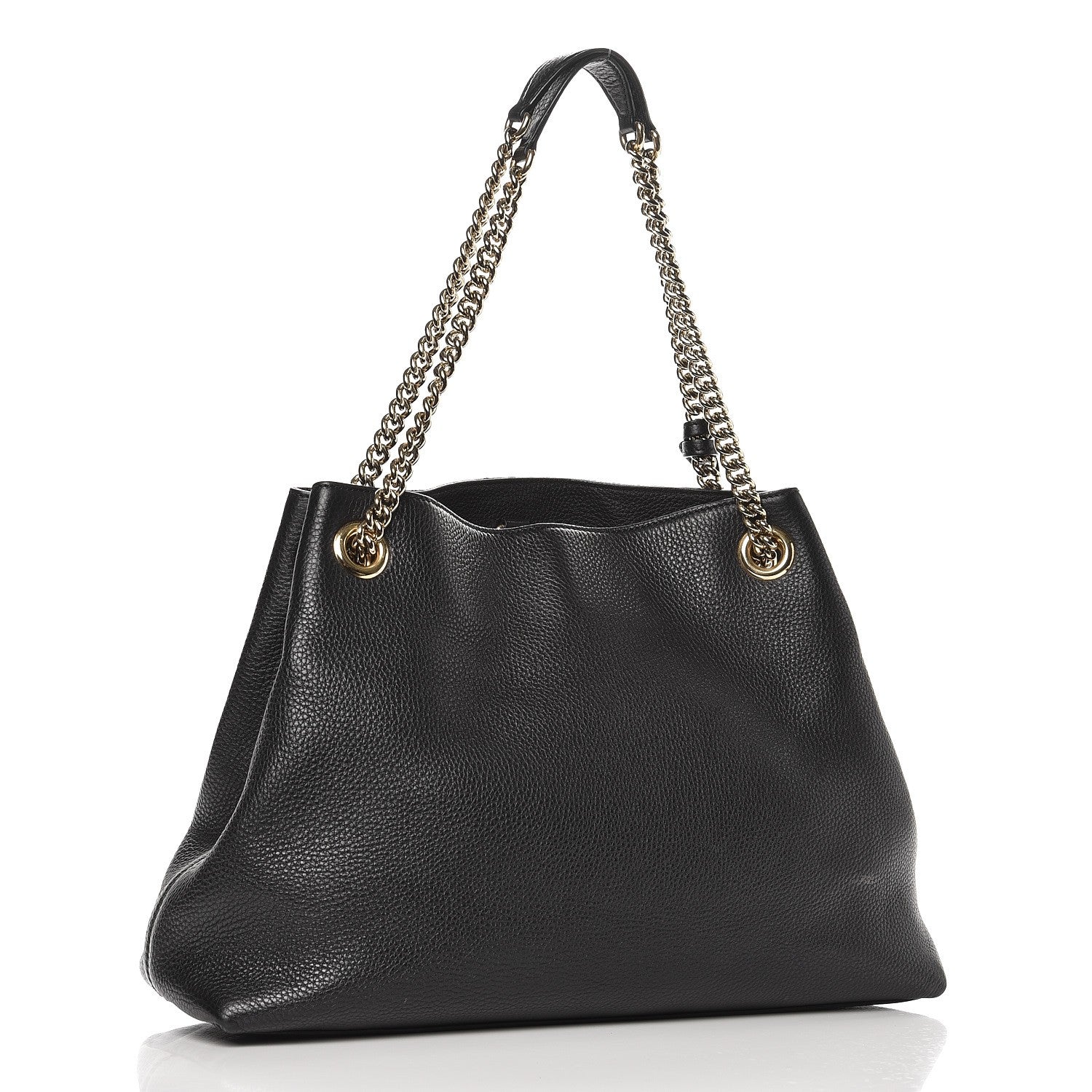 Gucci Pebbled Calfskin Medium Soho Chain Shoulder Bag Black 3 of 9