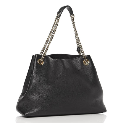 Gucci Pebbled Calfskin Medium Soho Chain Shoulder Bag Black 3 of 9